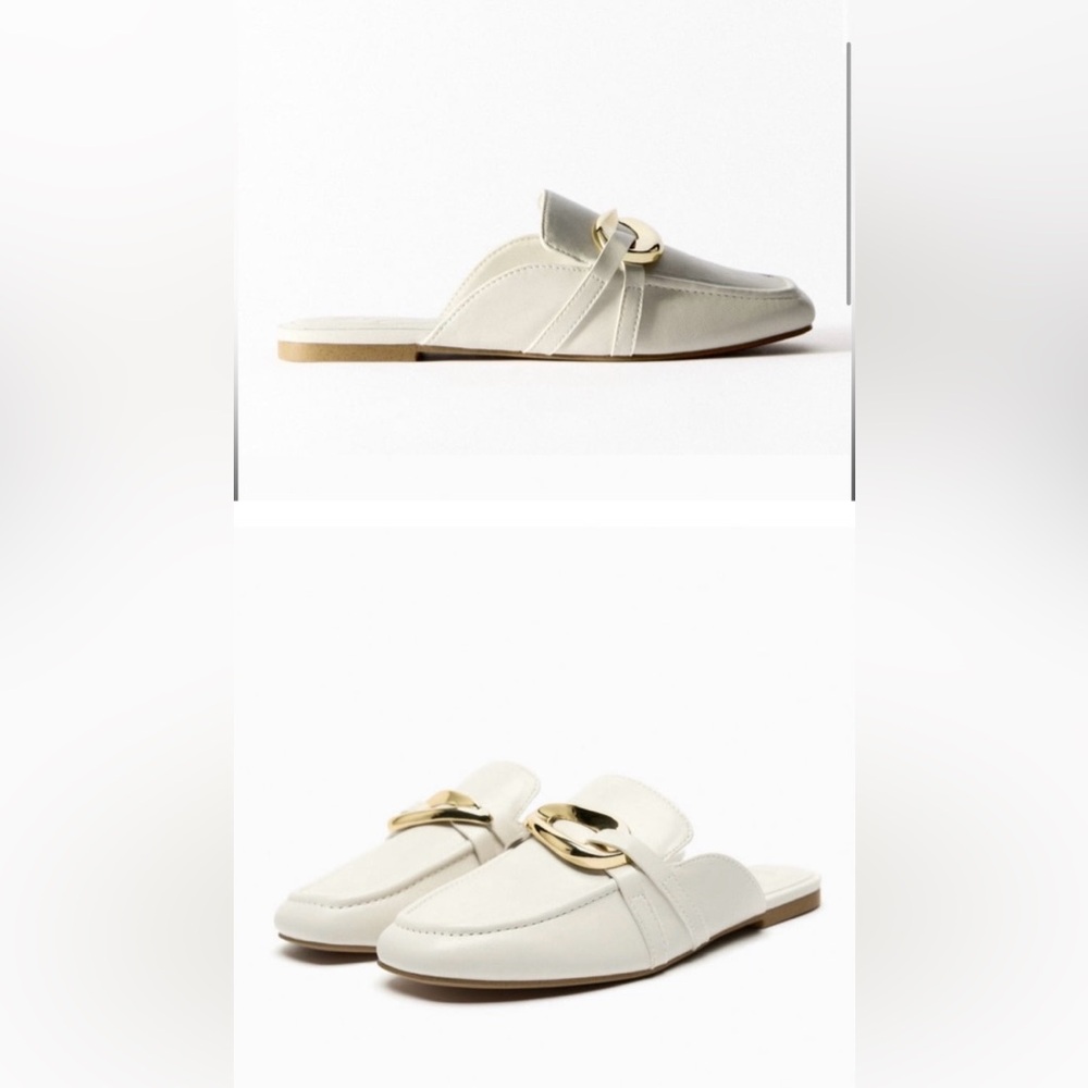 Metal embellished mule loafers.